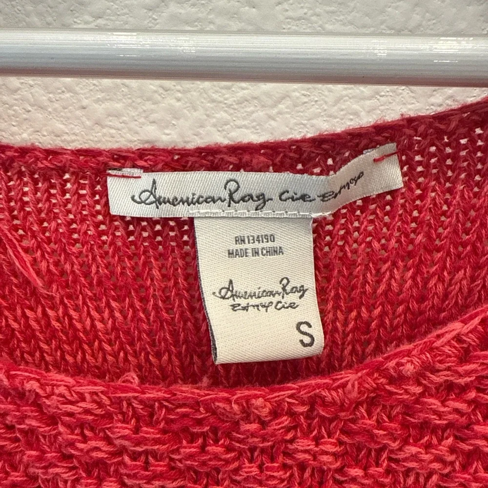 American Rag Red Fringe Sweater - Picture 3 of 4